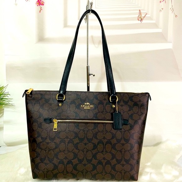 NWT Coach Brown Gallery Tote In Signature Canvas - Picture 10 of 13